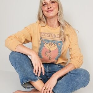 Old Navy Grateful Dead Cropped Crewneck Sweatshirt